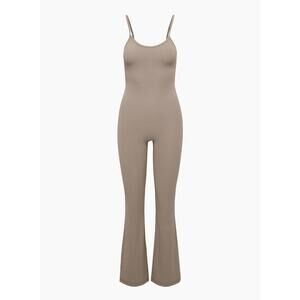 Aritzia Taupe Slim Flare Jumpsuit